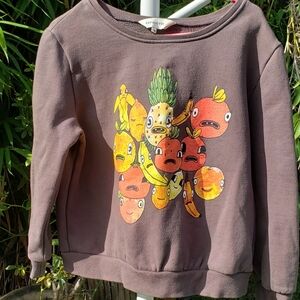 PEPALOVES FRUIT GRAPHIC Sweatshirt Brown Longsleeve Medium